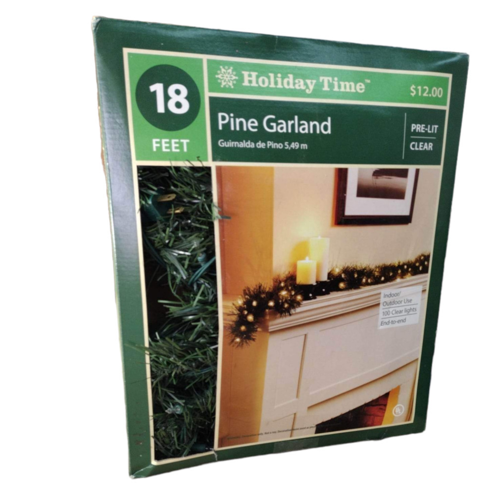 vintage Christmas pine Garland with lights. 18 ft. (F) - Picture 3 of 6